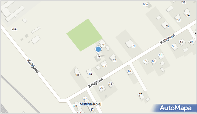 Munina, Kolejowa, 76, mapa Munina