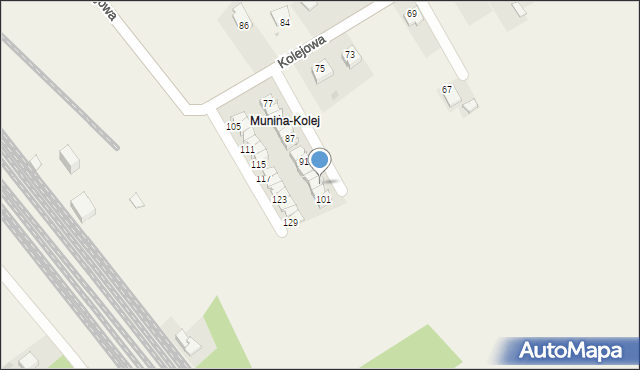 Munina, Kolejowa, 97, mapa Munina