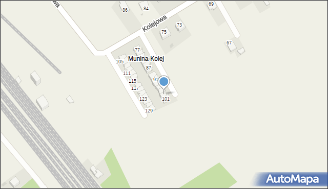 Munina, Kolejowa, 99, mapa Munina