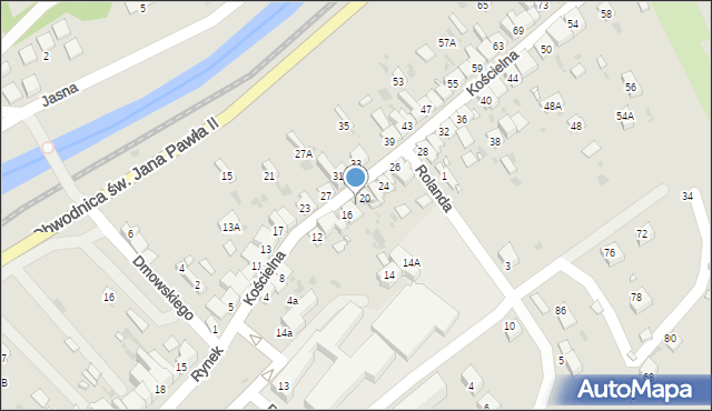 Muszyna, Kościelna, 18, mapa Muszyna