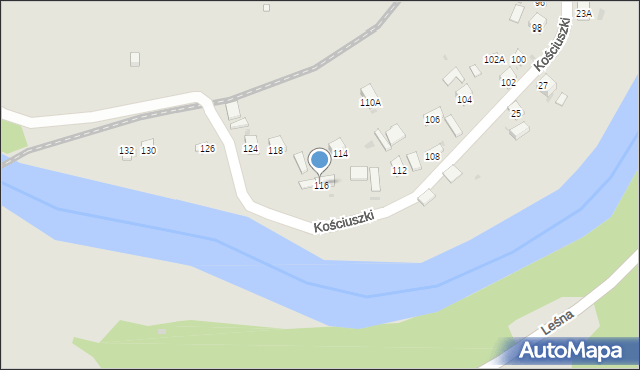 Muszyna, Kościuszki Tadeusza, gen., 116, mapa Muszyna