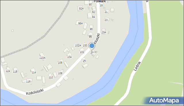 Muszyna, Kościuszki Tadeusza, gen., 27, mapa Muszyna