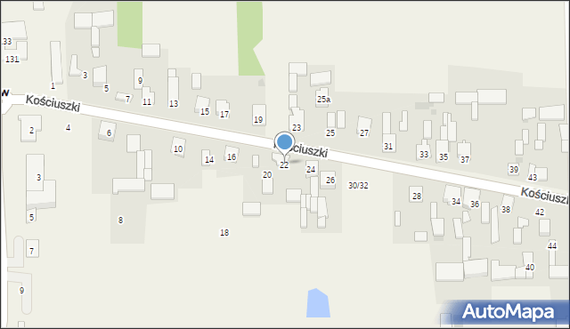 Mykanów, Kościuszki Tadeusza, gen., 22, mapa Mykanów