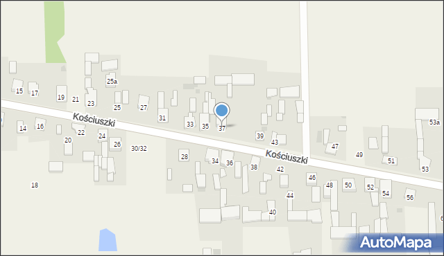 Mykanów, Kościuszki Tadeusza, gen., 37, mapa Mykanów