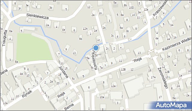 Myślenice, Konopnickiej Marii, 2d, mapa Myślenice