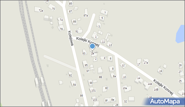 Mysłowice, Kolejki Konnej, 2a, mapa Mysłowice