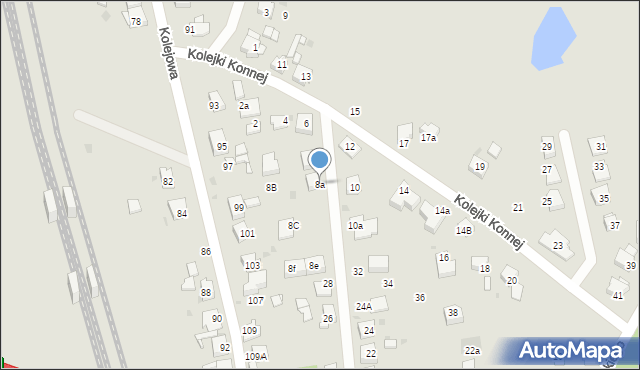 Mysłowice, Kolejki Konnej, 8a, mapa Mysłowice