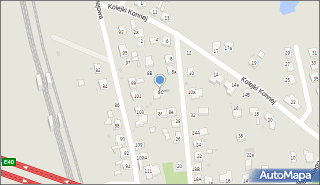 Mysłowice, Kolejki Konnej, 8C, mapa Mysłowice