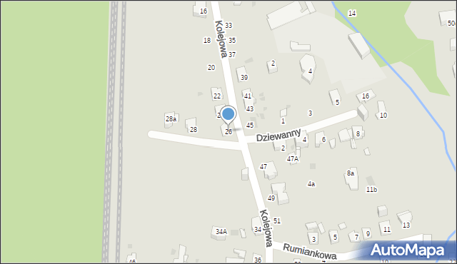 Mysłowice, Kolejowa, 26, mapa Mysłowice