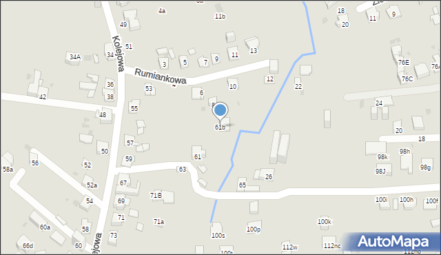 Mysłowice, Kolejowa, 61b, mapa Mysłowice