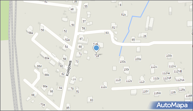 Mysłowice, Kolejowa, 71a, mapa Mysłowice