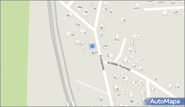 Mysłowice, Kolejowa, 78, mapa Mysłowice
