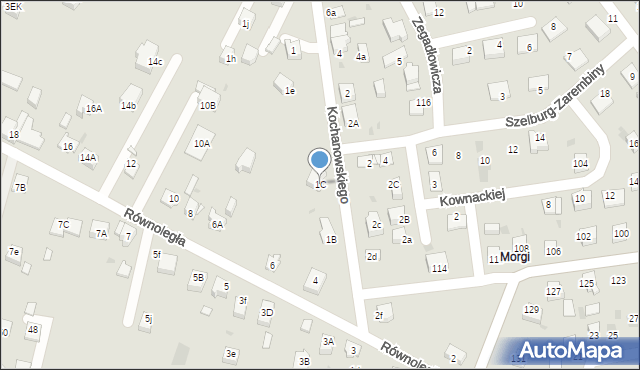 Mysłowice, Kochanowskiego Jana, 1C, mapa Mysłowice