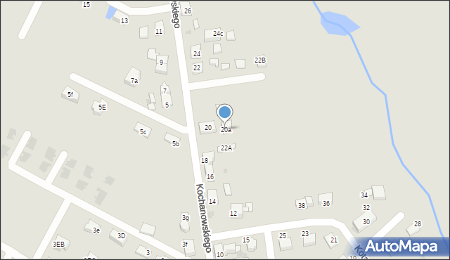 Mysłowice, Kochanowskiego Jana, 20a, mapa Mysłowice