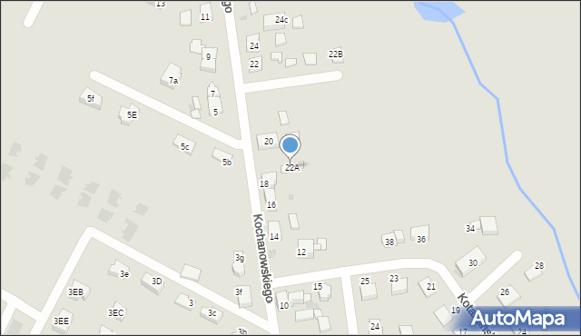 Mysłowice, Kochanowskiego Jana, 22A, mapa Mysłowice