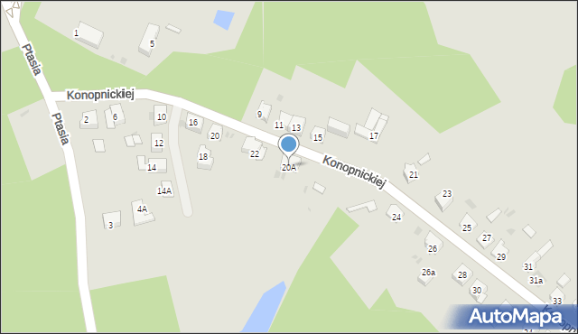Mysłowice, Konopnickiej Marii, 20A, mapa Mysłowice
