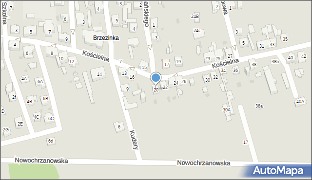 Mysłowice, Kościelna, 20, mapa Mysłowice