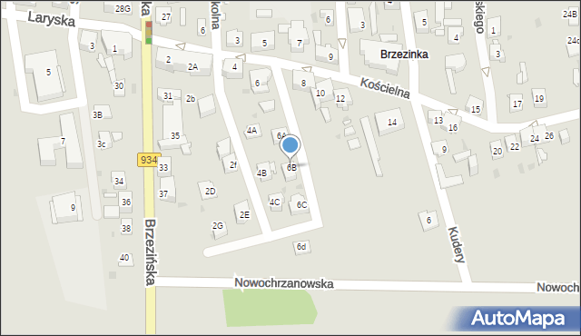Mysłowice, Kościelna, 6B, mapa Mysłowice