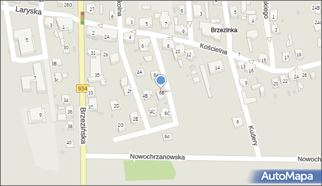 Mysłowice, Kościelna, 6B, mapa Mysłowice