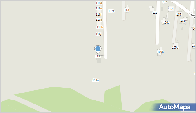 Mysłowice, Kościelniaka Franciszka, 119l, mapa Mysłowice