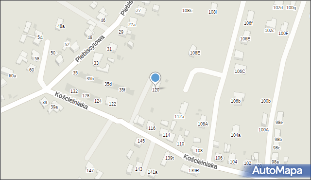 Mysłowice, Kościelniaka Franciszka, 120, mapa Mysłowice