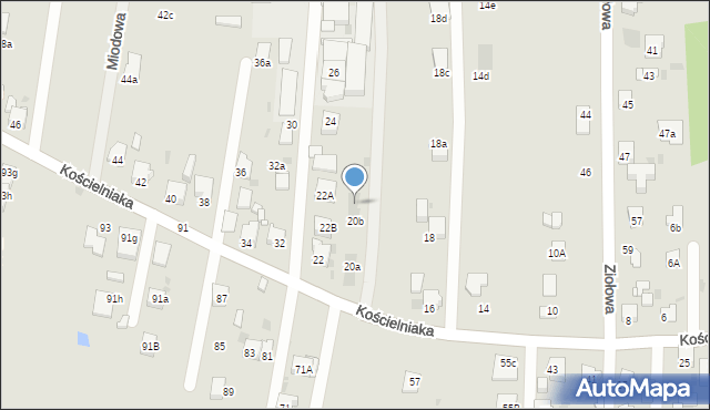 Mysłowice, Kościelniaka Franciszka, 20c, mapa Mysłowice