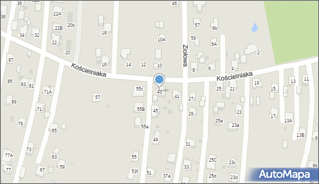 Mysłowice, Kościelniaka Franciszka, 43, mapa Mysłowice