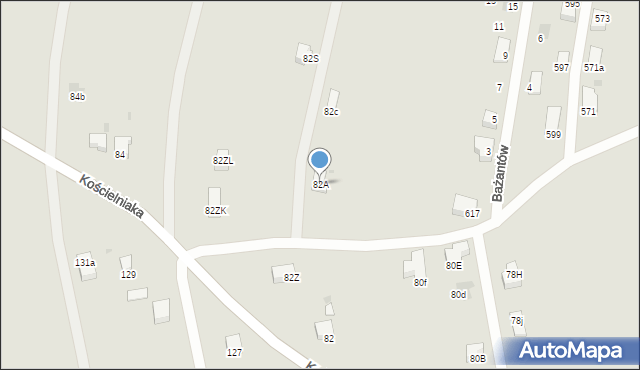 Mysłowice, Kościelniaka Franciszka, 82A, mapa Mysłowice
