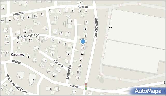 Mysłowice, Kosztowska, 10, mapa Mysłowice
