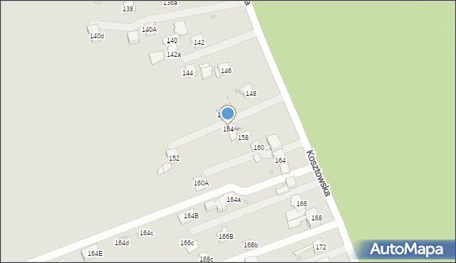 Mysłowice, Kosztowska, 154, mapa Mysłowice