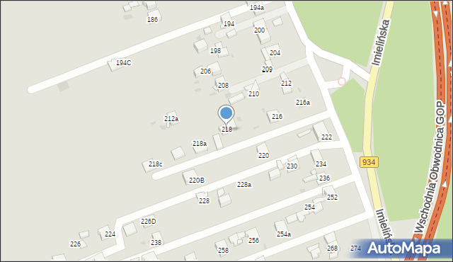 Mysłowice, Kosztowska, 216, mapa Mysłowice