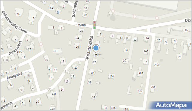 Mysłowice, Kosztowska, 25, mapa Mysłowice