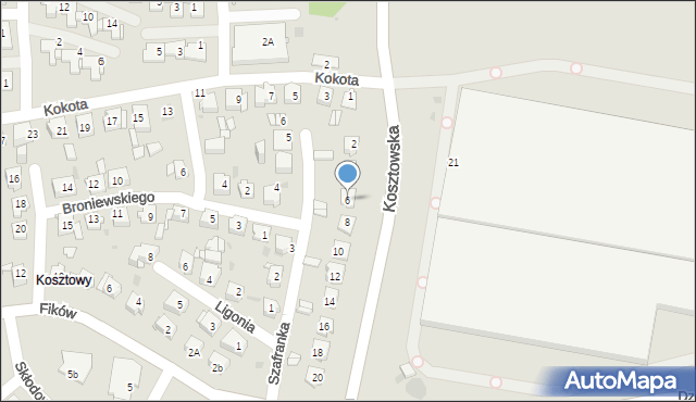 Mysłowice, Kosztowska, 6, mapa Mysłowice