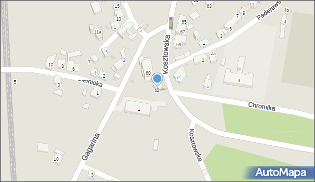 Mysłowice, Kosztowska, 62, mapa Mysłowice