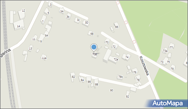 Mysłowice, Kosztowska, 70B, mapa Mysłowice
