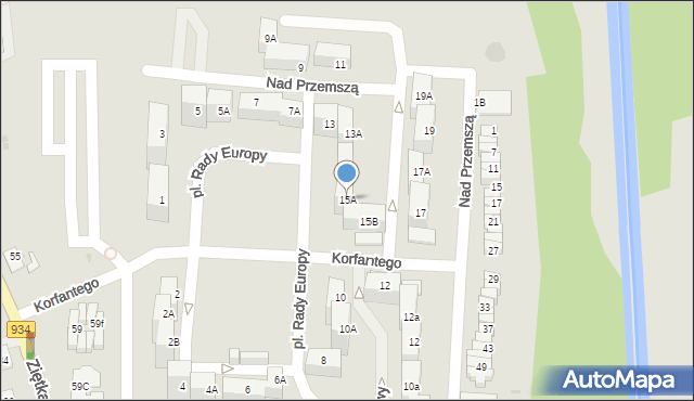 Mysłowice, Korfantego Wojciecha, 15A, mapa Mysłowice