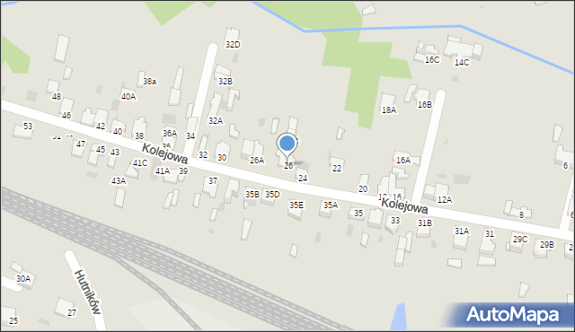 Myszków, Kolejowa, 26, mapa Myszków