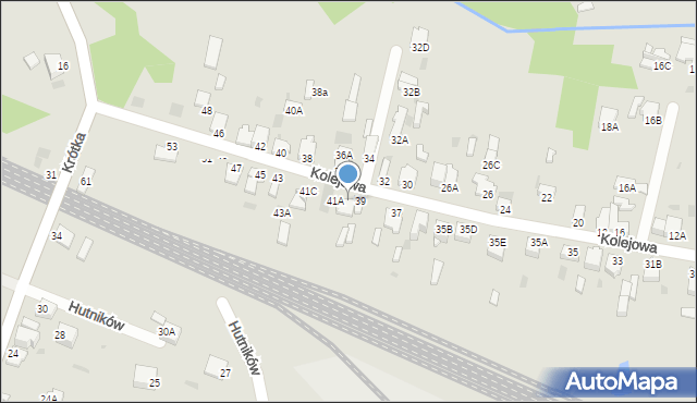 Myszków, Kolejowa, 41, mapa Myszków