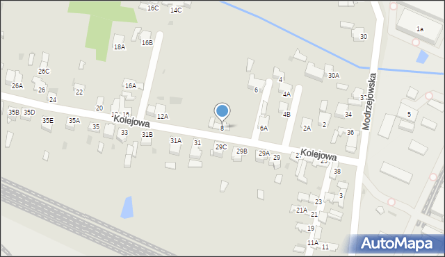 Myszków, Kolejowa, 8, mapa Myszków