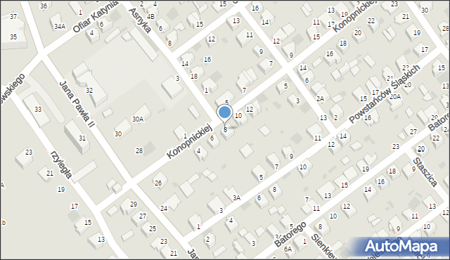 Myszków, Konopnickiej Marii, 8, mapa Myszków