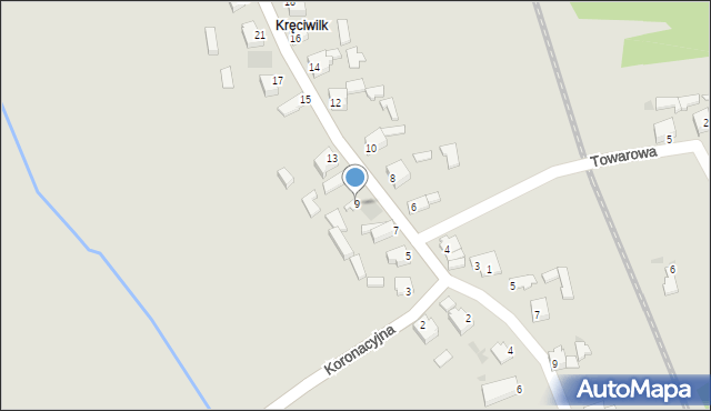 Myszków, Koronacyjna, 9, mapa Myszków