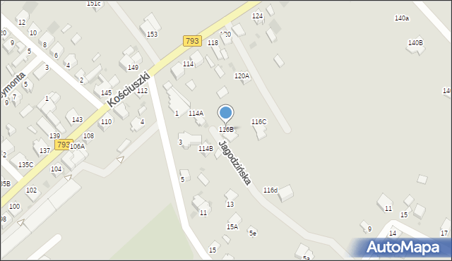 Myszków, Kościuszki Tadeusza, gen., 116B, mapa Myszków