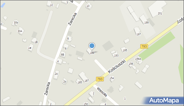 Myszków, Kościuszki Tadeusza, gen., 189, mapa Myszków