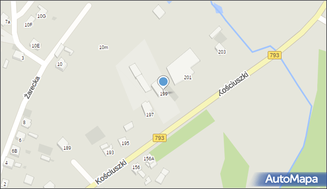 Myszków, Kościuszki Tadeusza, gen., 199, mapa Myszków