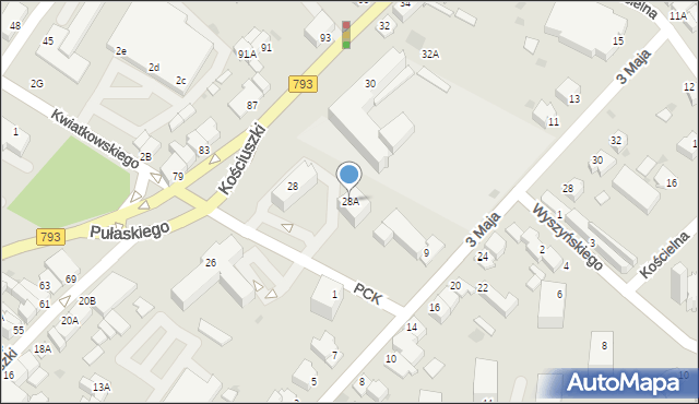Myszków, Kościuszki Tadeusza, gen., 28A, mapa Myszków