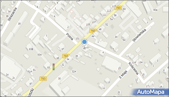 Myszków, Kościuszki Tadeusza, gen., 40, mapa Myszków