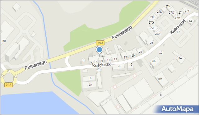 Myszków, Kościuszki Tadeusza, gen., 9, mapa Myszków