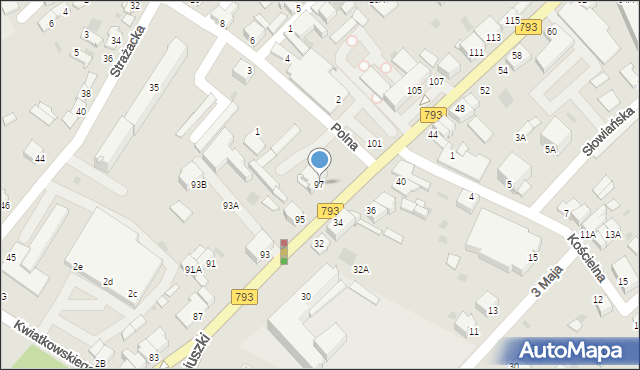 Myszków, Kościuszki Tadeusza, gen., 97, mapa Myszków