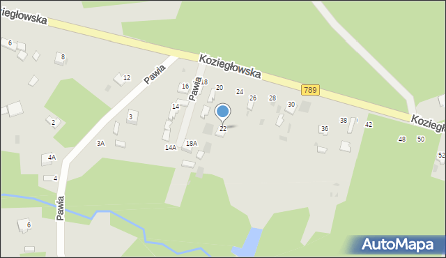 Myszków, Koziegłowska, 22, mapa Myszków