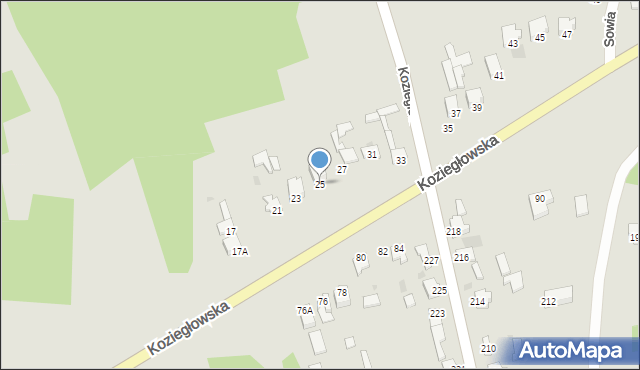 Myszków, Koziegłowska, 25, mapa Myszków